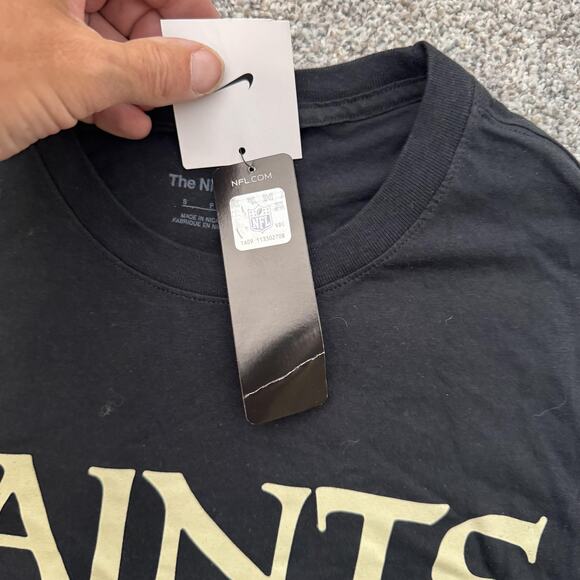 New Orleans Saints Shirt Mens Small Black NFL Football Nike Team Apparel Tee - Picture 3 of 13